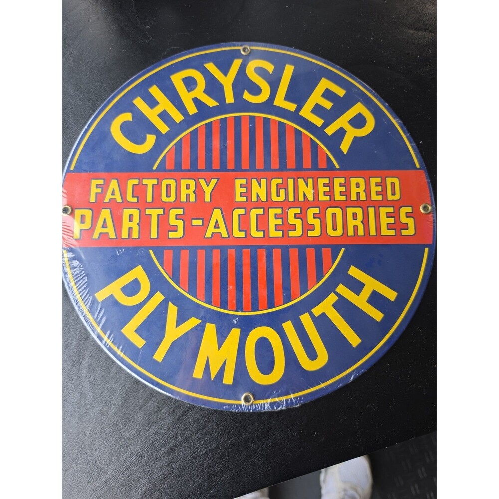 Chrysler Plymouth Parts Accessories Sign Porcelain Coated Ande Rooney Shop Decor